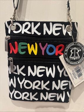 Robin Ruth Black Crossbody Bag with Multicolor NEW YORK